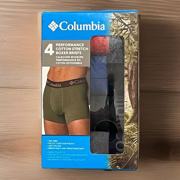 Columbia Boxer Briefs Mens Size XL 4-Pack Multicolor Performance Cotton Stretch - Picture 1 of 8